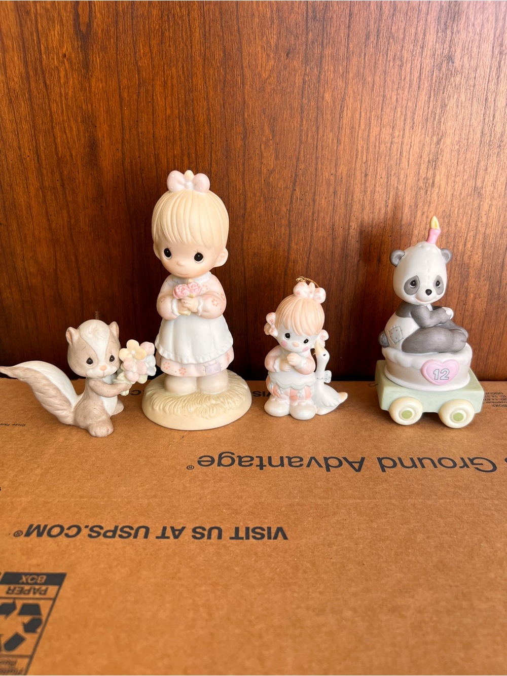Precious Moments Figurine Set in White, Pink and Cream